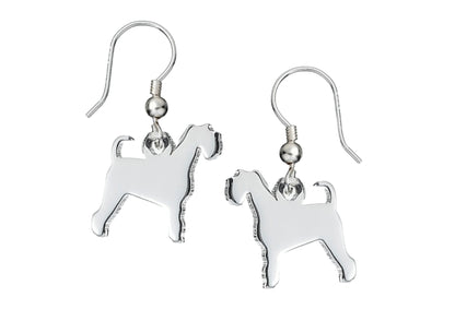 Schnauzer Silhouette Silver Earrings - MYLEE London