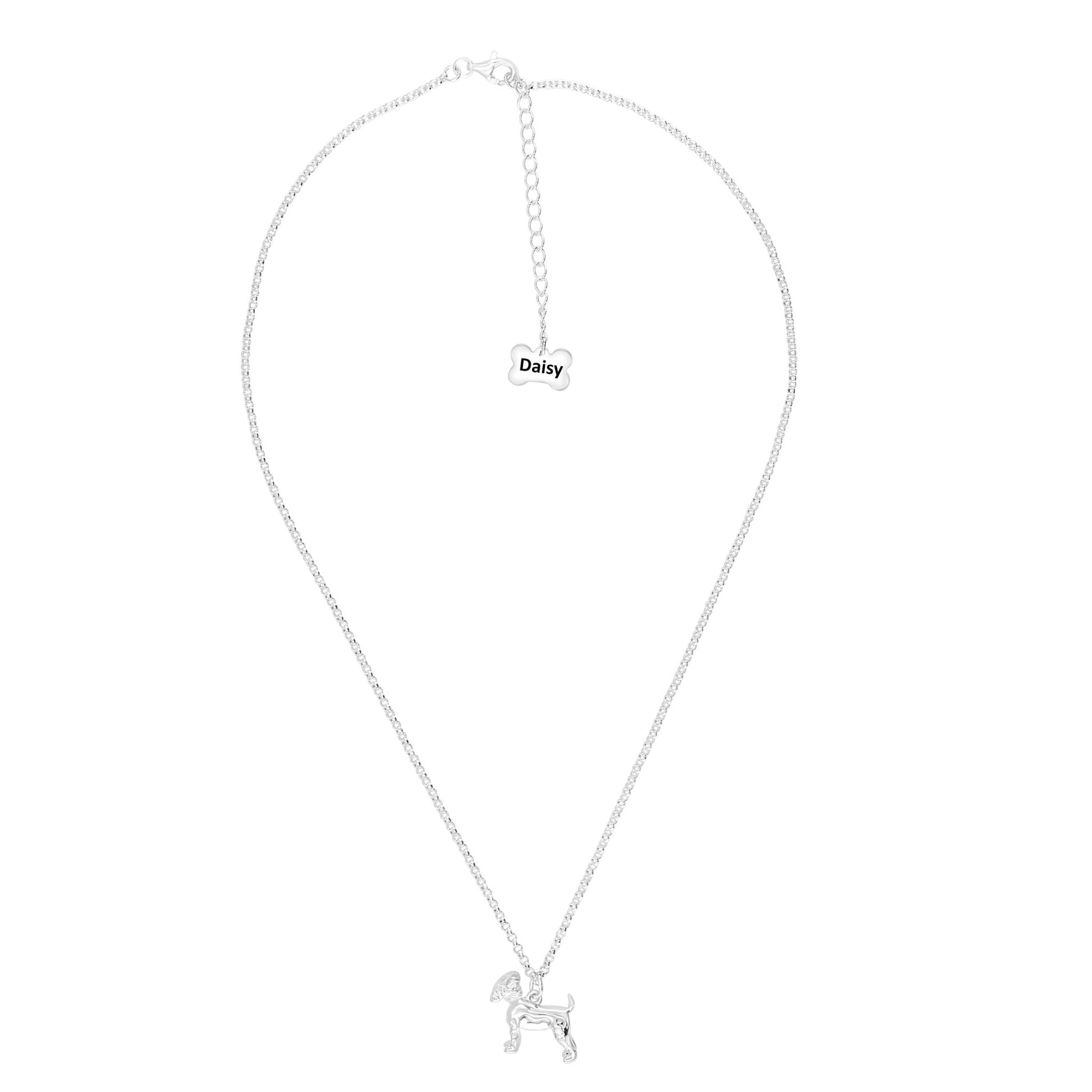 Schnauzer Silver Necklace - Personalised - MYLEE London