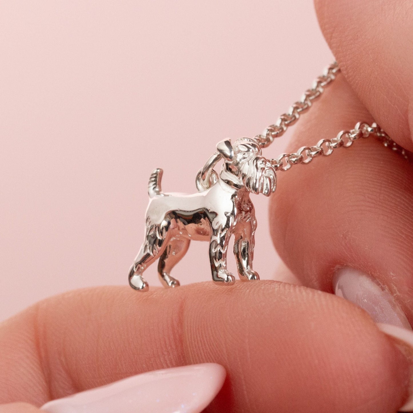 Schnauzer Silver Necklace - Personalised - MYLEE London