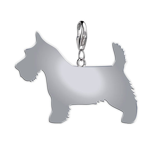Scottish Terrier Silhouette Silver Charm - MYLEE London