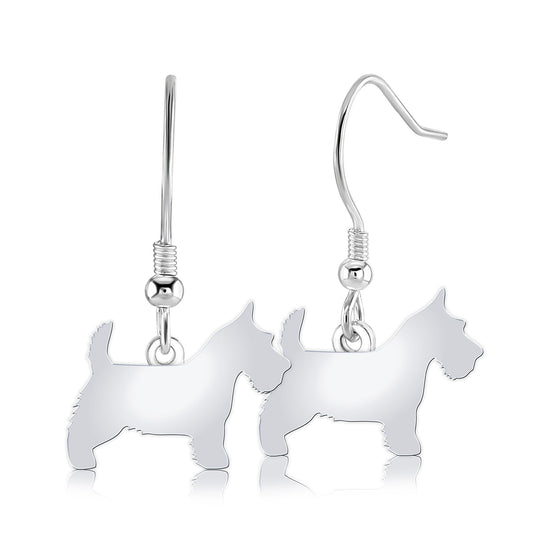 Scottish Terrier Silhouette Silver Earrings - MYLEE London
