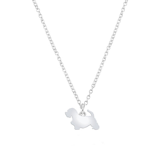 Sealyham Terrier Silhouette Silver Necklace - Personalised - MYLEE London