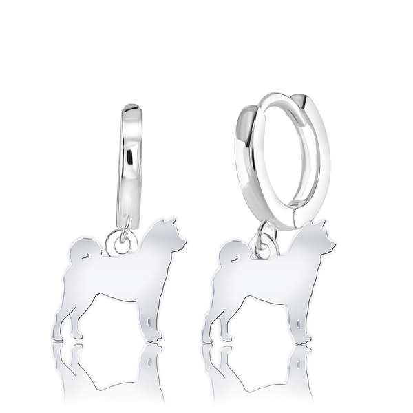 Shiba Inu Silhouette Silver Earrings - MYLEE London