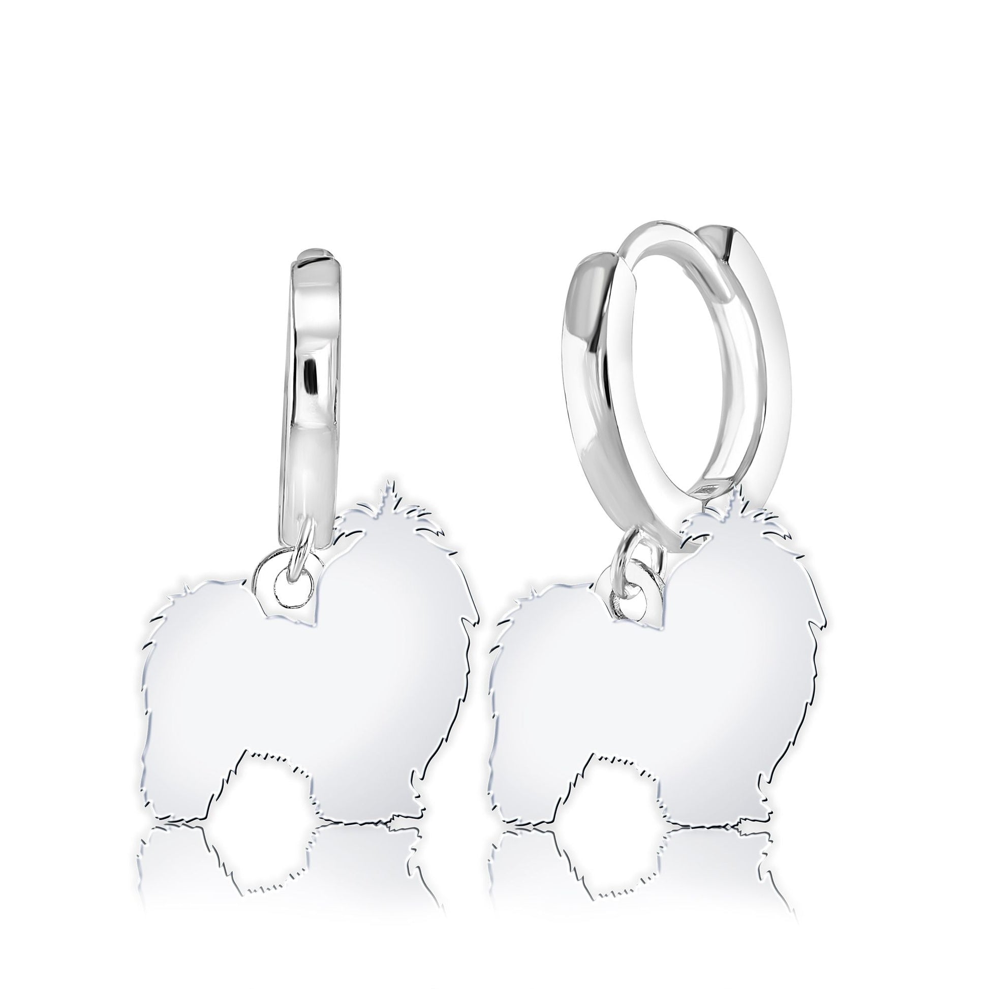 Shih Tzu Silhouette Silver Earrings - MYLEE London
