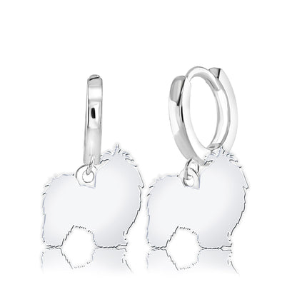 Shih Tzu Silhouette Silver Earrings - MYLEE London