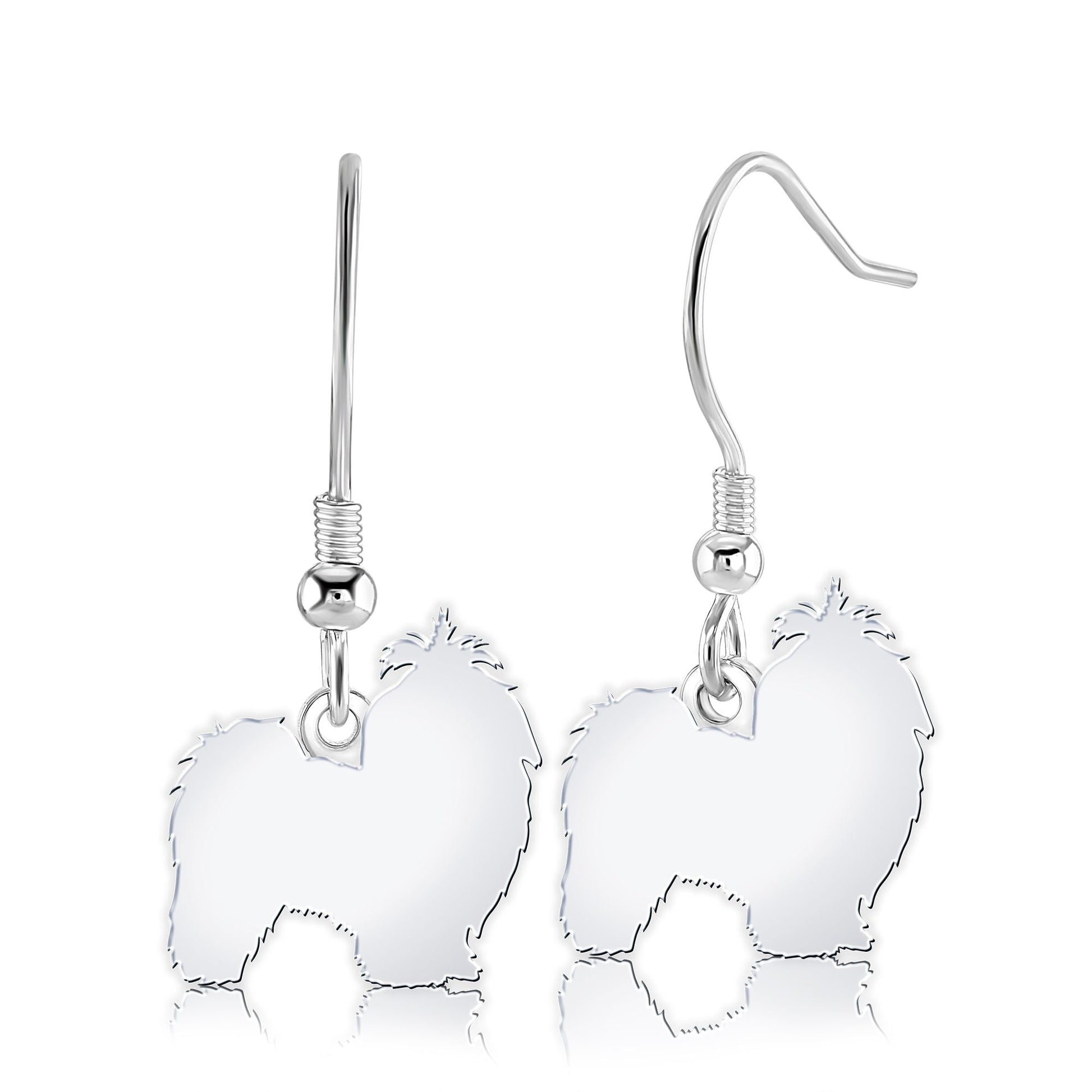 Shih Tzu Silhouette Silver Earrings - MYLEE London