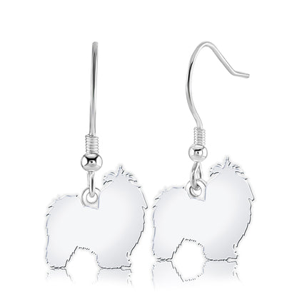 Shih Tzu Silhouette Silver Earrings - MYLEE London
