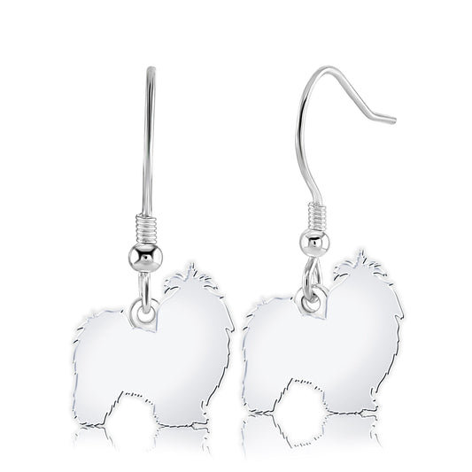 Shih Tzu Silhouette Silver Earrings - MYLEE London