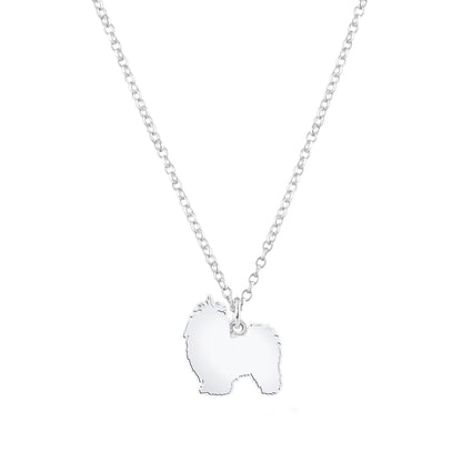 Shih Tzu Silhouette Silver Necklace - Personalised - MYLEE London