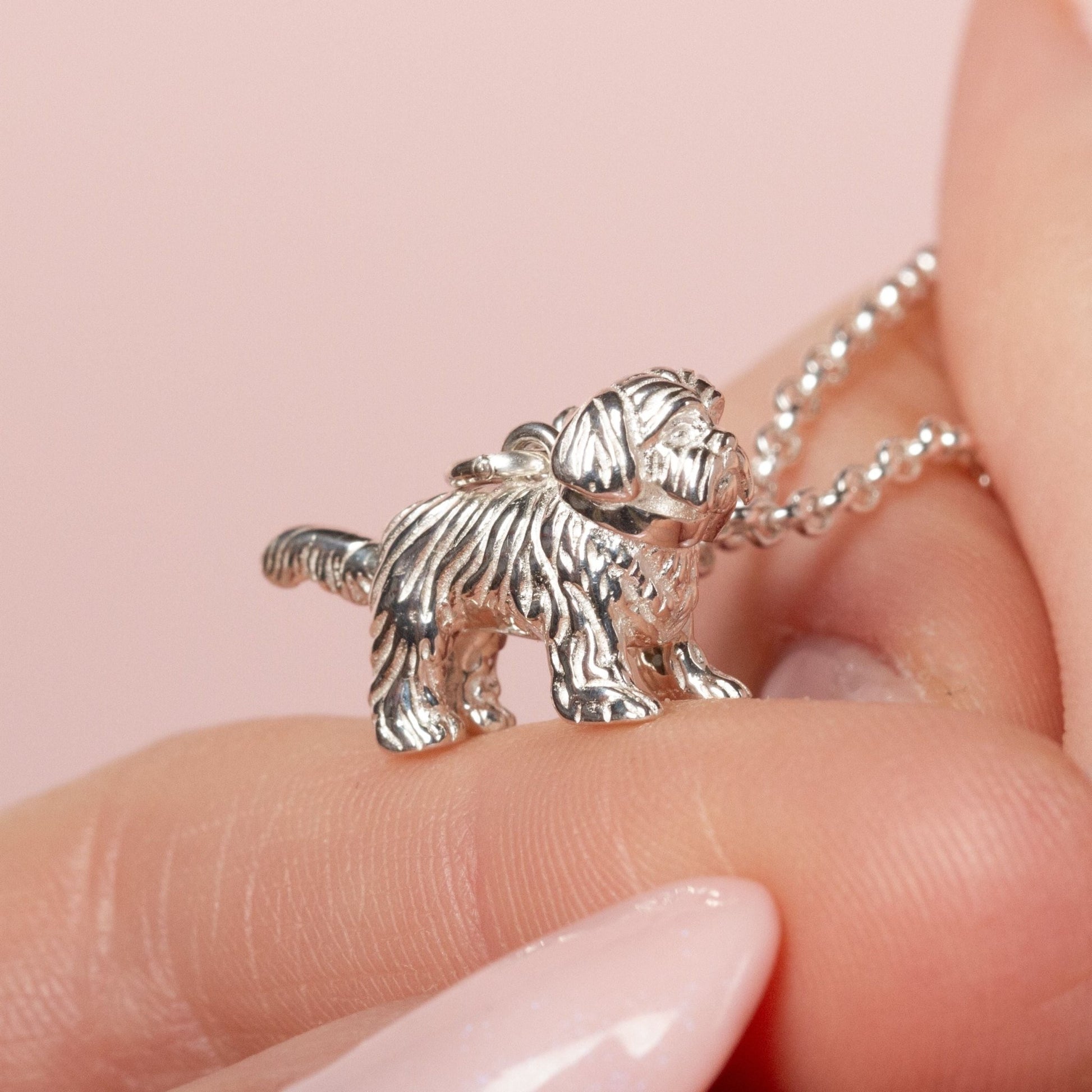 Shih Tzu Silver Necklace - Personalised - MYLEE London