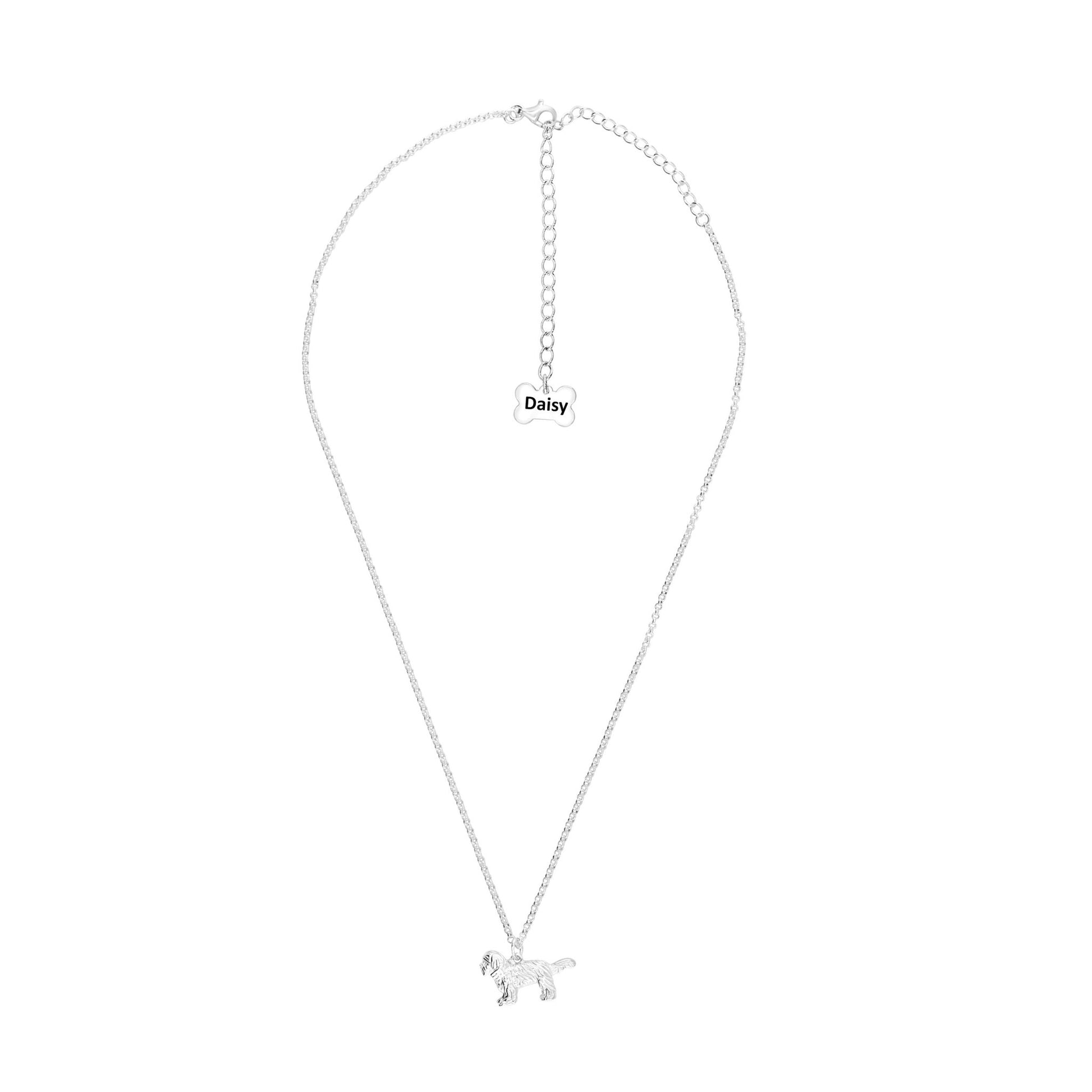 Shih Tzu Silver Necklace - Personalised - MYLEE London