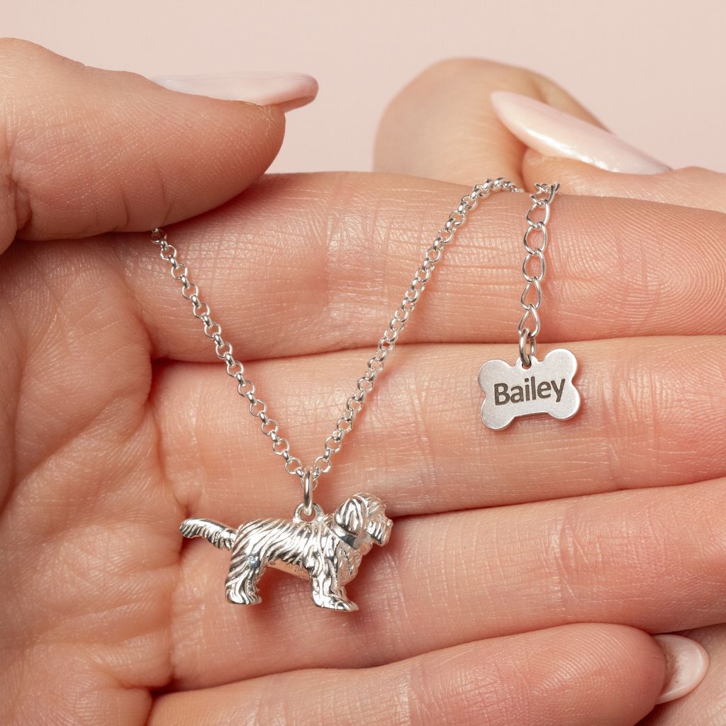 Shih Tzu Silver Necklace - Personalised - MYLEE London