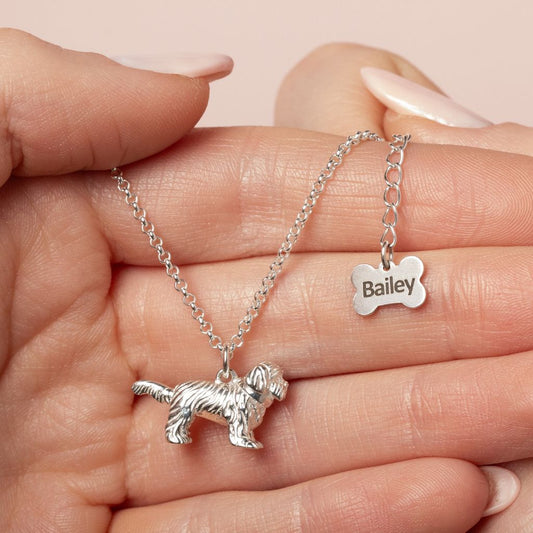 Shih Tzu Silver Necklace - Personalised - MYLEE London