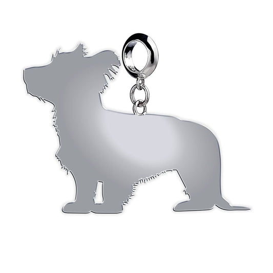 Skye Terrier Silhouette Silver Charm - MYLEE London