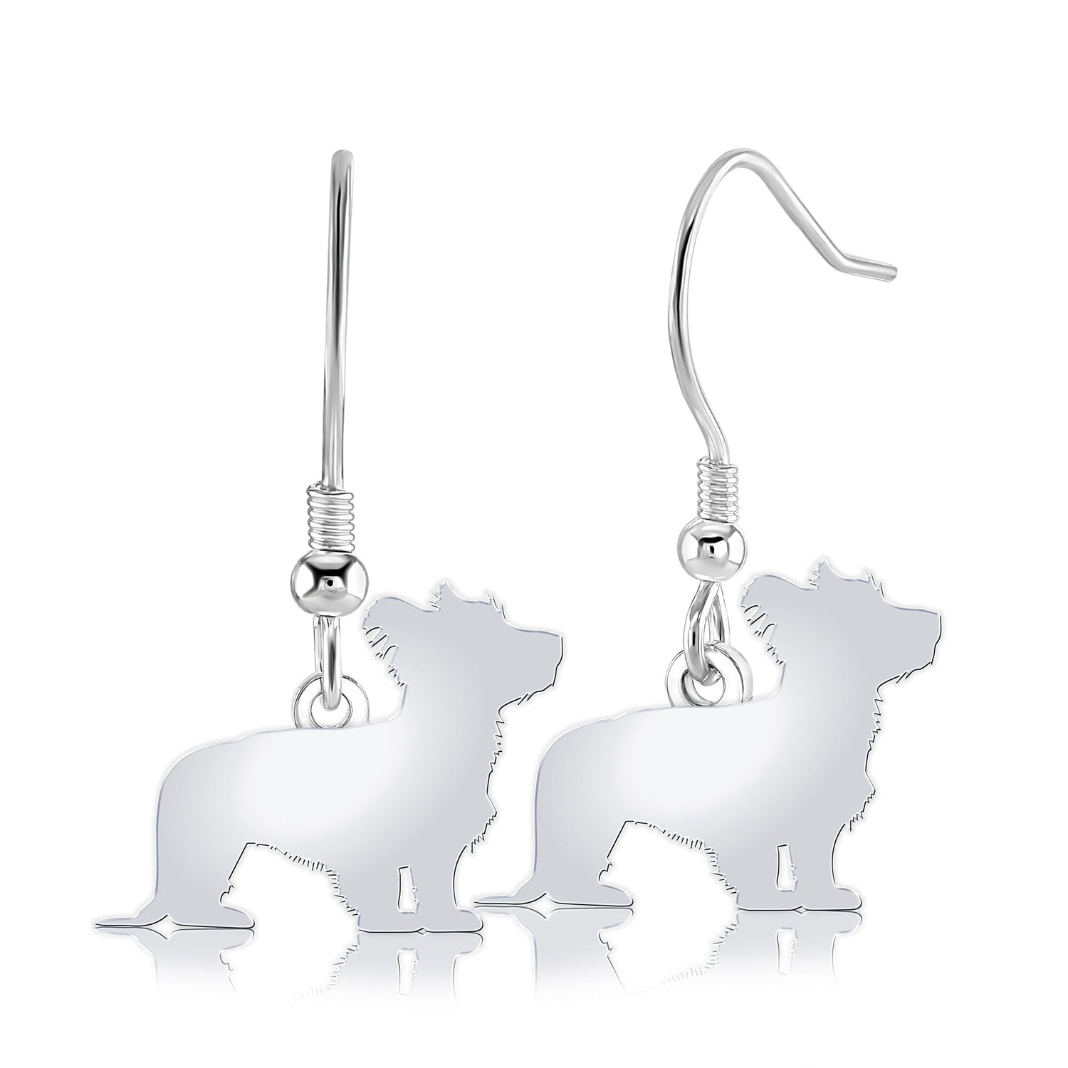 Skye Terrier Silhouette Silver Earrings - MYLEE London