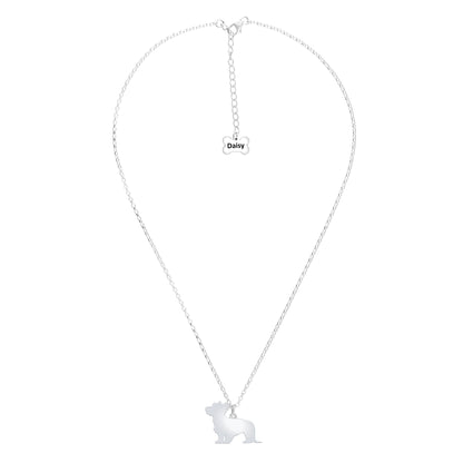 Skye Terrier Silhouette Silver Necklace - Personalised - MYLEE London