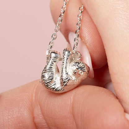 Sloth Silver Necklace - Personalised - MYLEE London