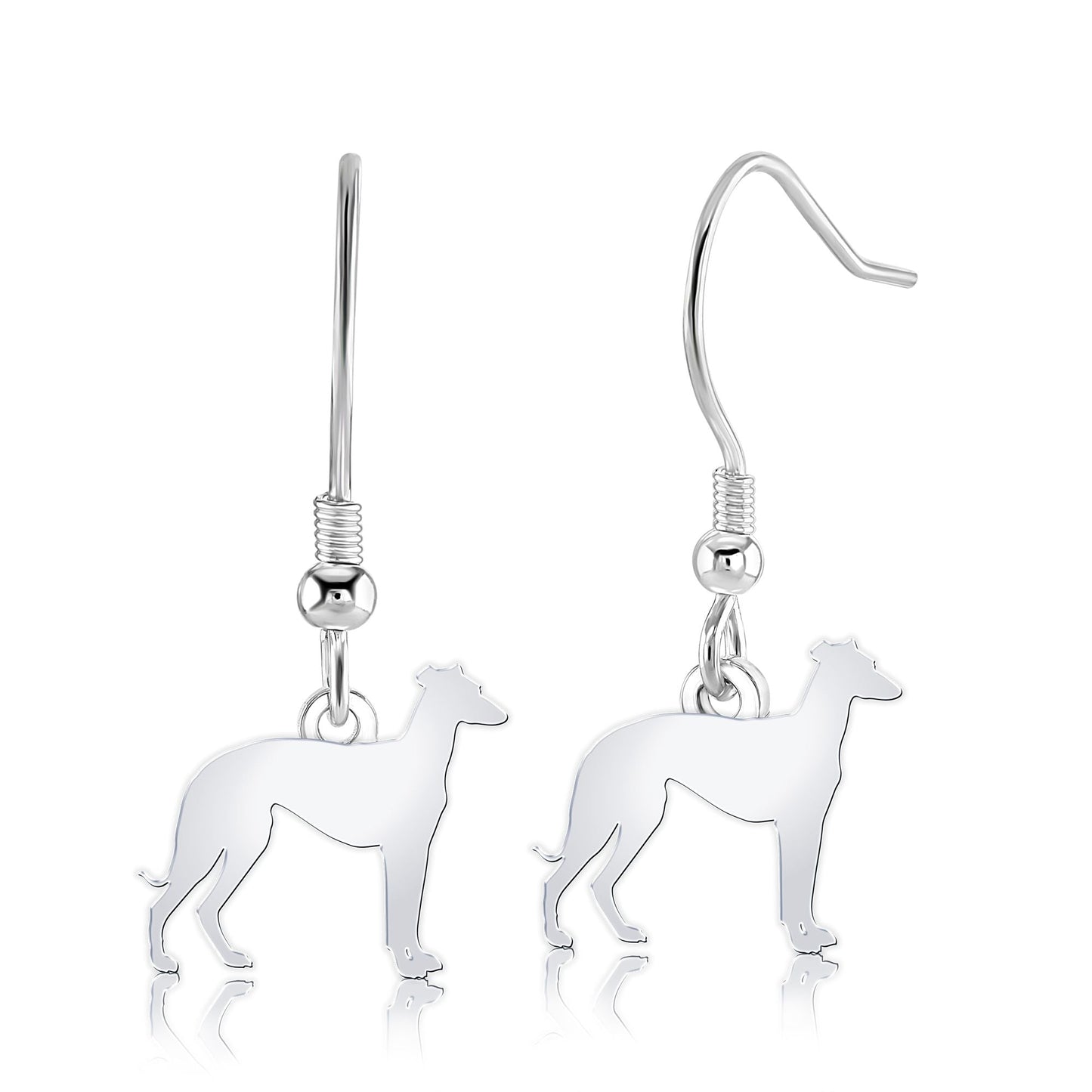 Sloughi Silhouette Silver Earrings - MYLEE London