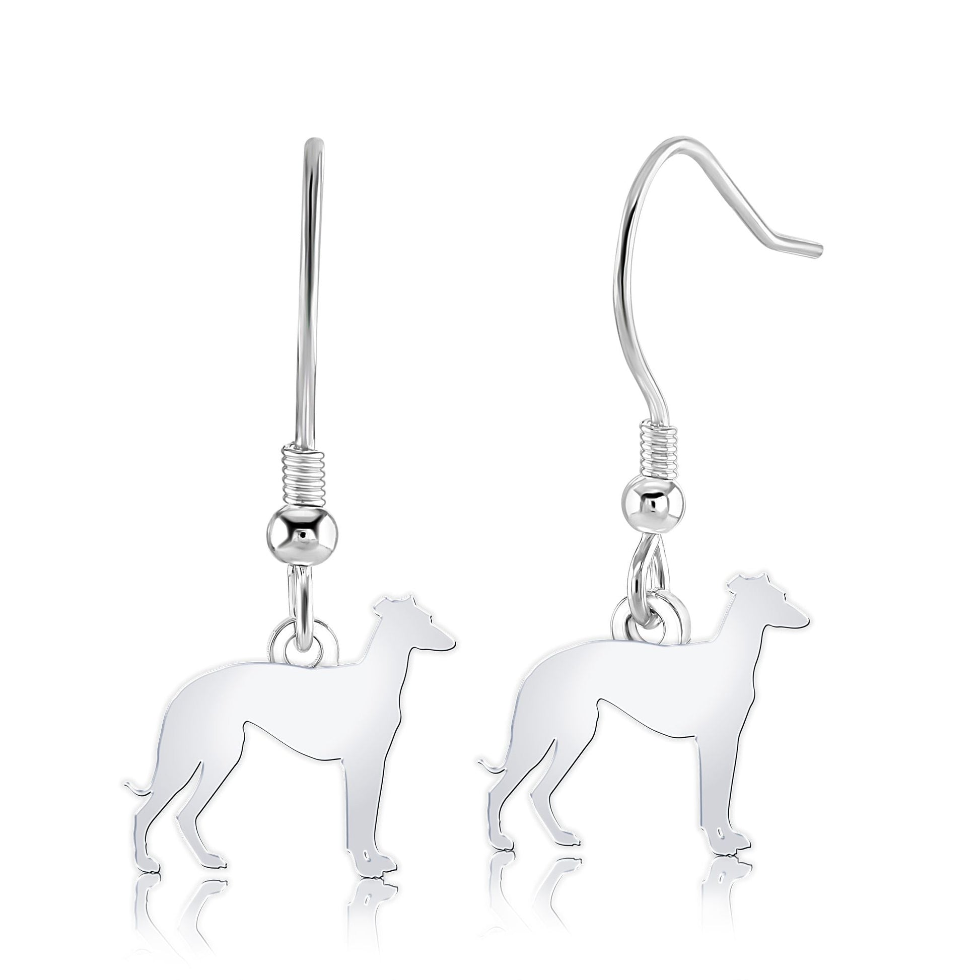 Sloughi Silhouette Silver Earrings - MYLEE London