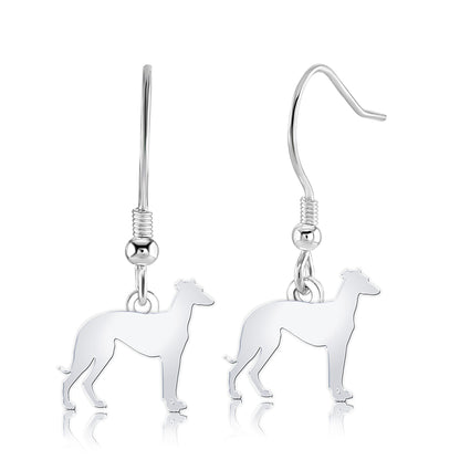 Sloughi Silhouette Silver Earrings - MYLEE London