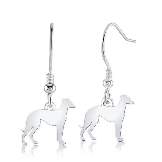 Sloughi Silhouette Silver Earrings - MYLEE London