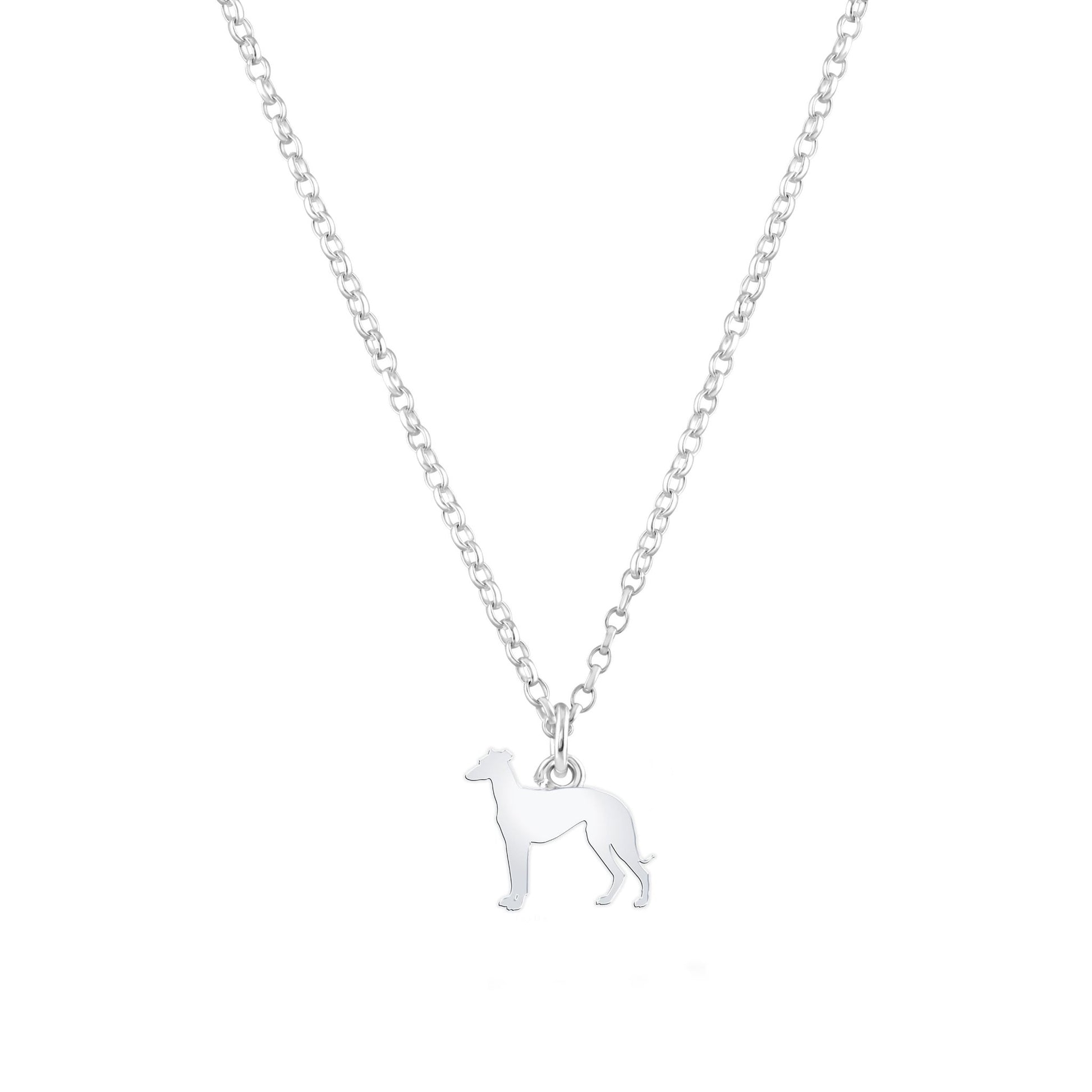 Sloughi Silhouette Silver Necklace - Personalised - MYLEE London