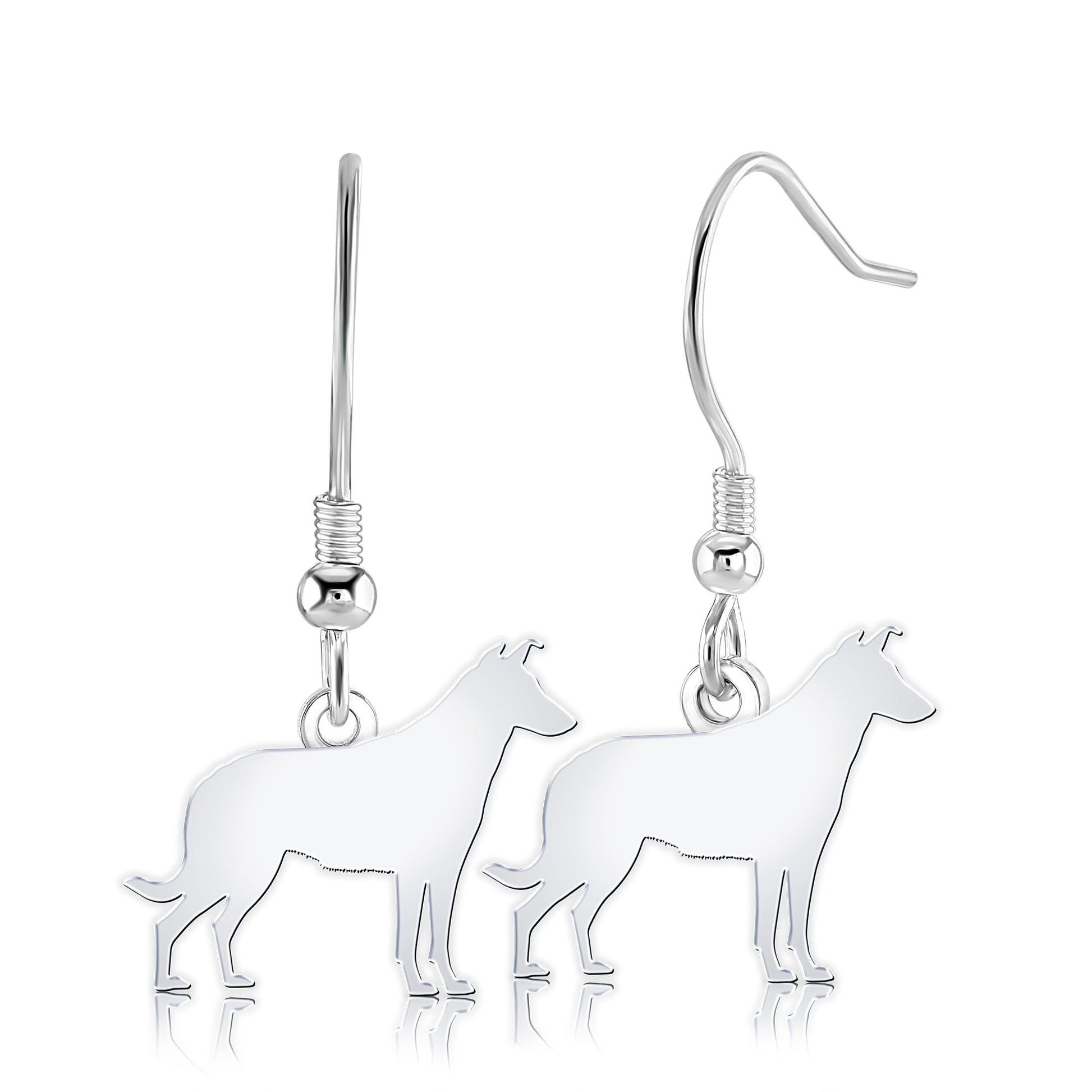 Smooth Collie Silhouette Silver Earrings - MYLEE London
