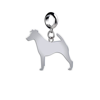 Smooth Fox Terrier Silhouette Silver Charm - MYLEE London