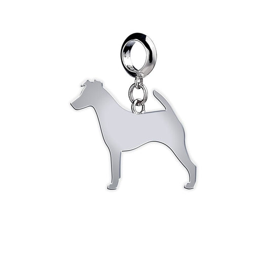 Smooth Fox Terrier Silhouette Silver Charm - MYLEE London