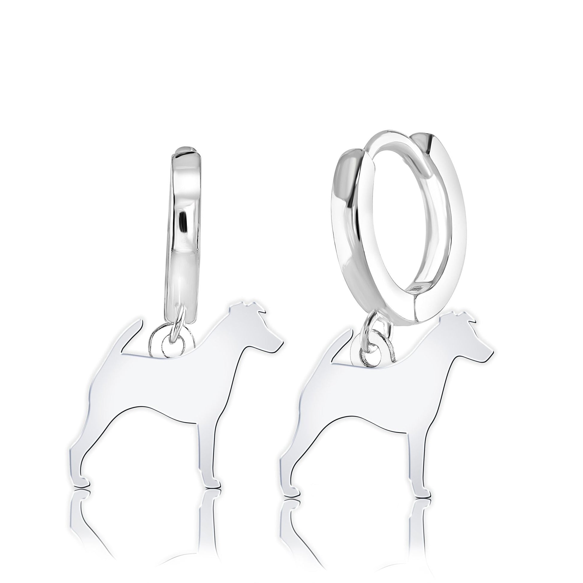 Smooth Fox Terrier Silhouette Silver Earrings - MYLEE London