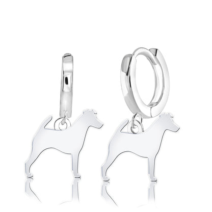 Smooth Fox Terrier Silhouette Silver Earrings - MYLEE London