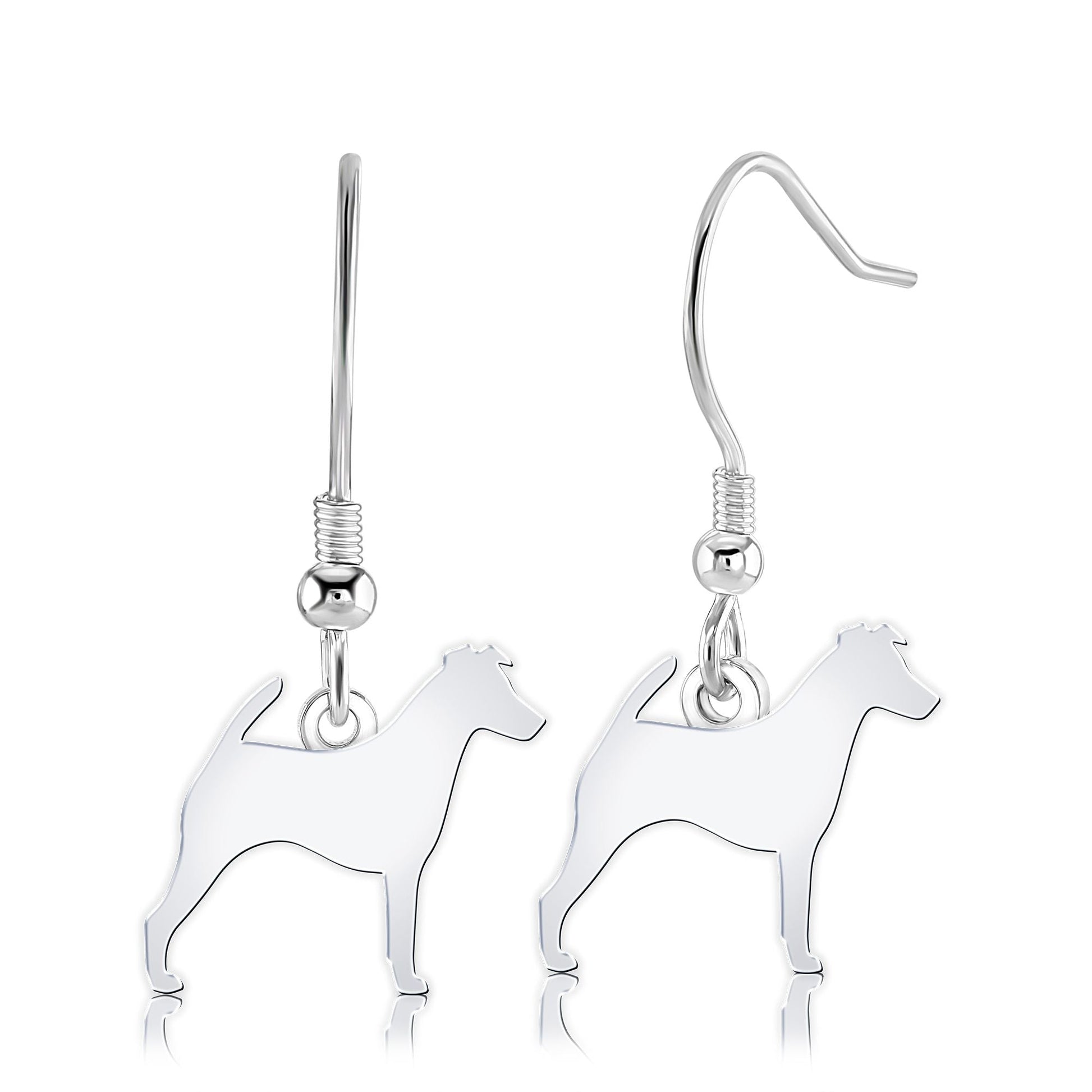 Smooth Fox Terrier Silhouette Silver Earrings - MYLEE London