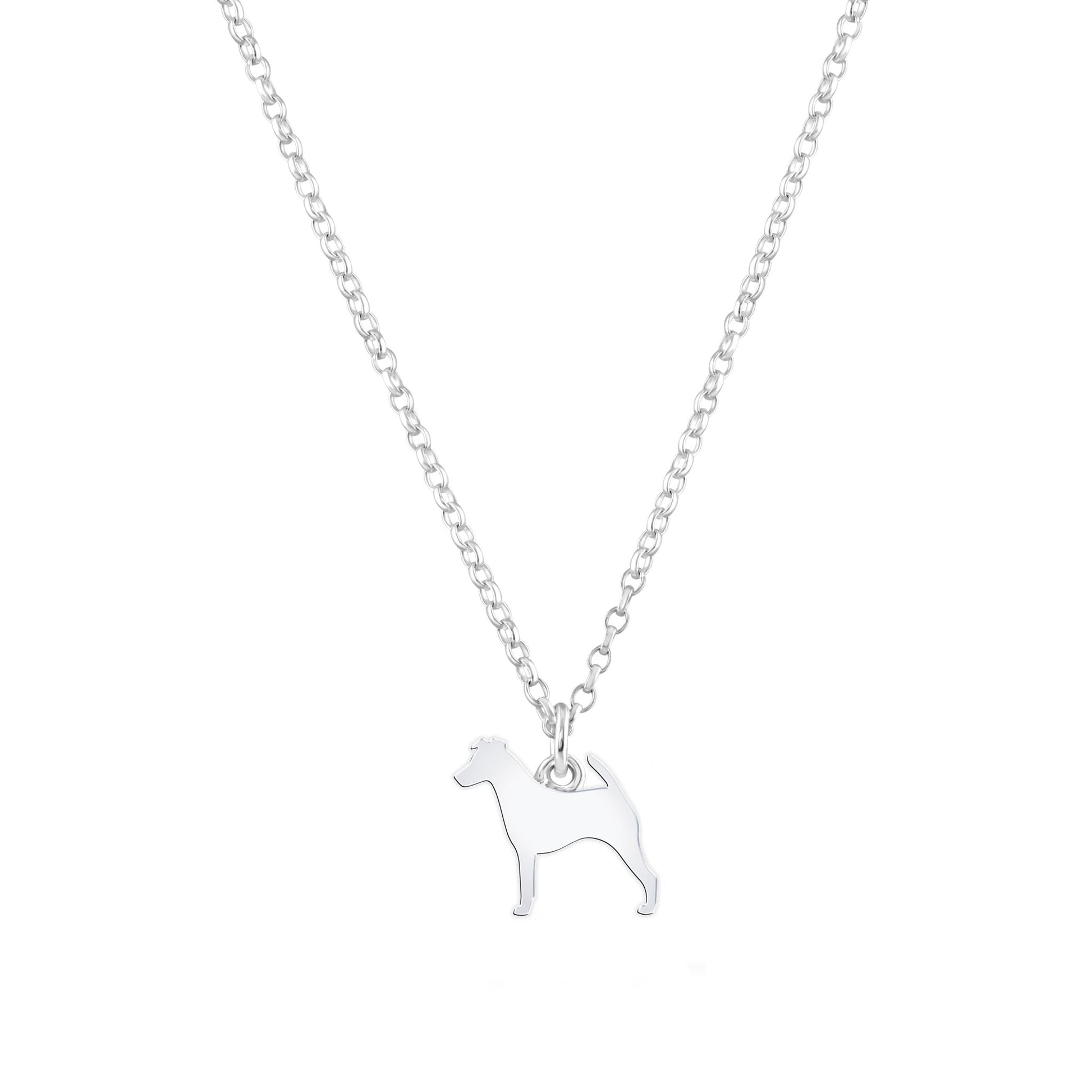 Smooth Fox Terrier Silhouette Silver Necklace - Personalised - MYLEE London