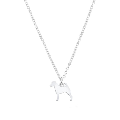 Smooth Fox Terrier Silhouette Silver Necklace - Personalised - MYLEE London