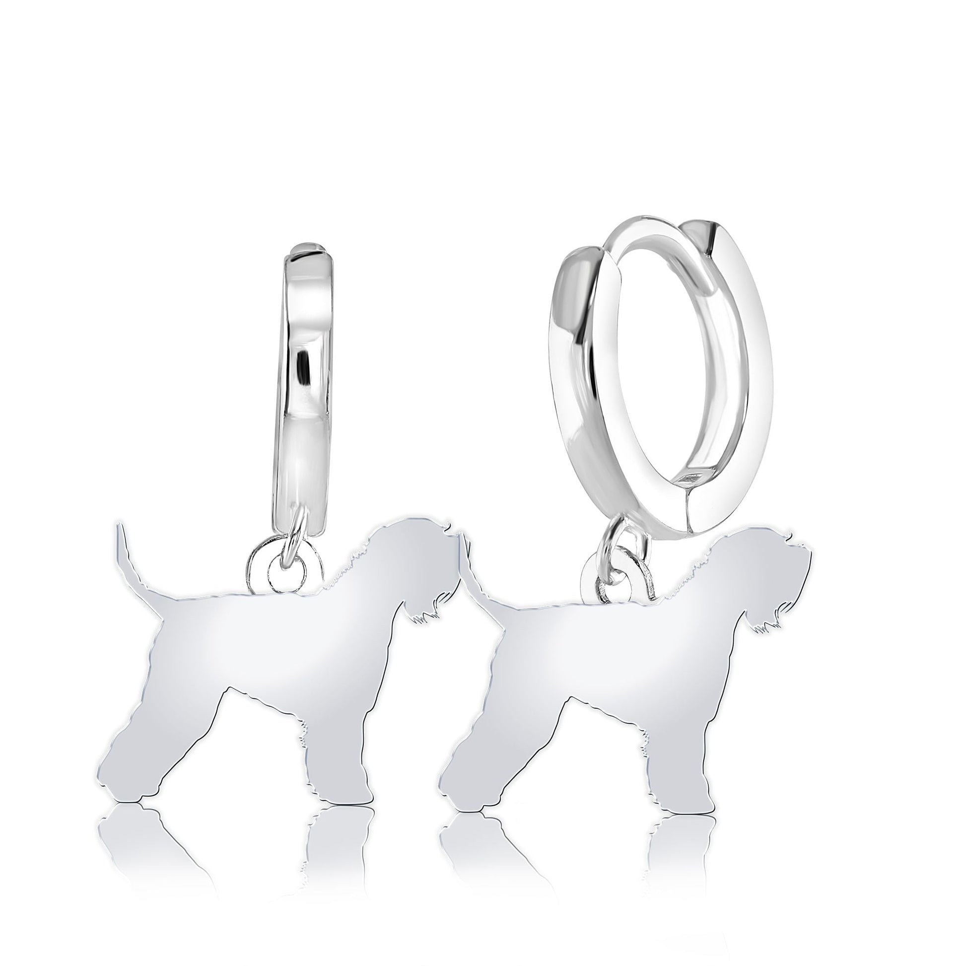 Soft Coated Wheaten Terrier Silhouette Silver Earrings - MYLEE London