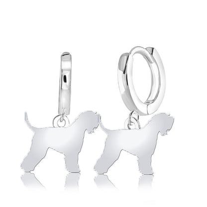 Soft Coated Wheaten Terrier Silhouette Silver Earrings - MYLEE London