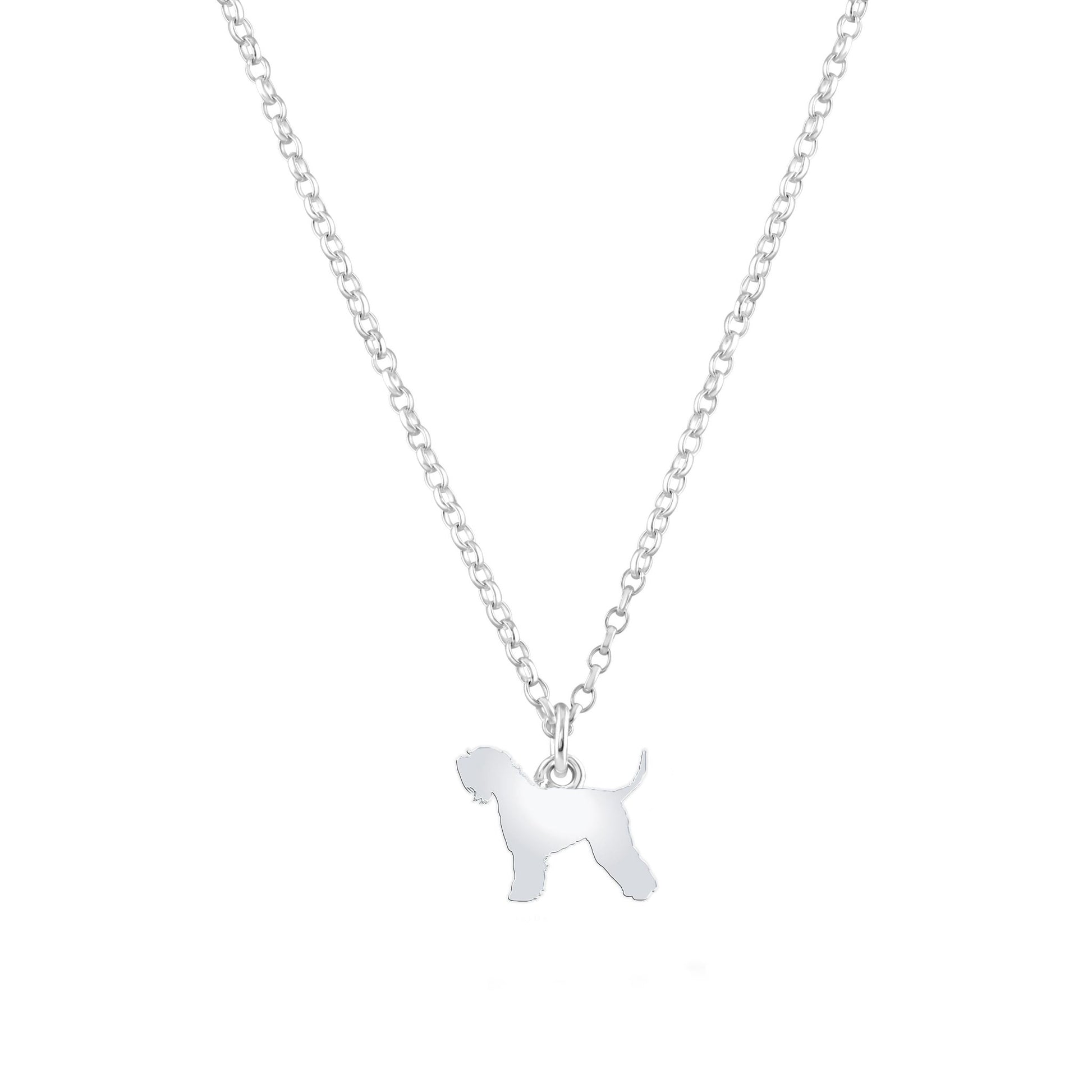 Soft Coated Wheaten Terrier Silhouette Silver Necklace - Personalised - MYLEE London