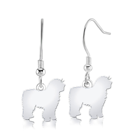 Spanish Water Dog Silhouette Silver Earrings - MYLEE London