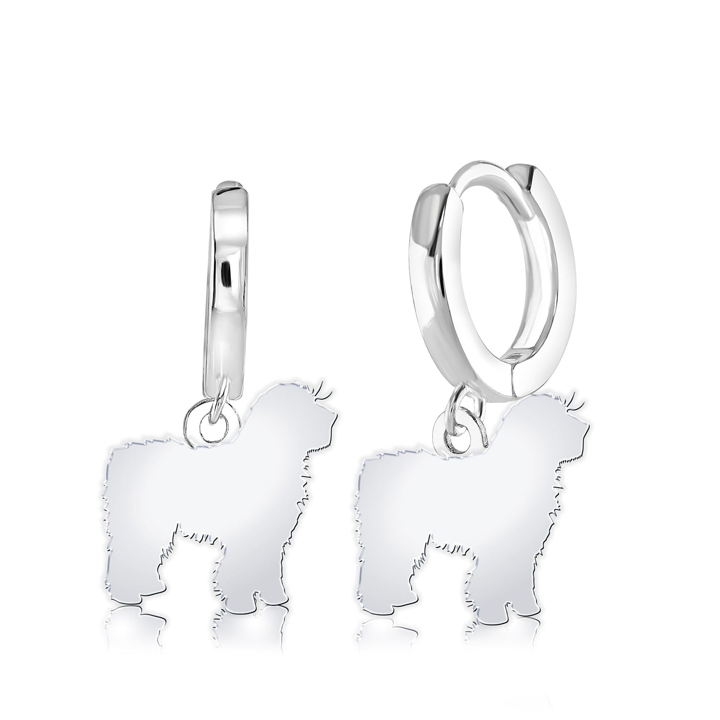 Spanish Water Dog Silhouette Silver Earrings - MYLEE London
