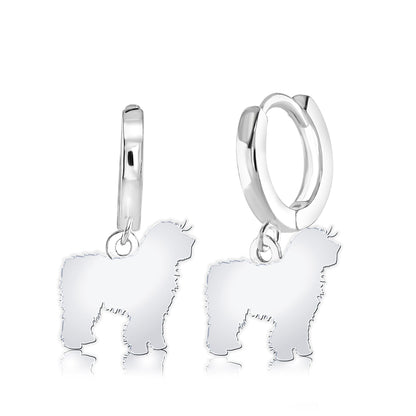 Spanish Water Dog Silhouette Silver Earrings - MYLEE London