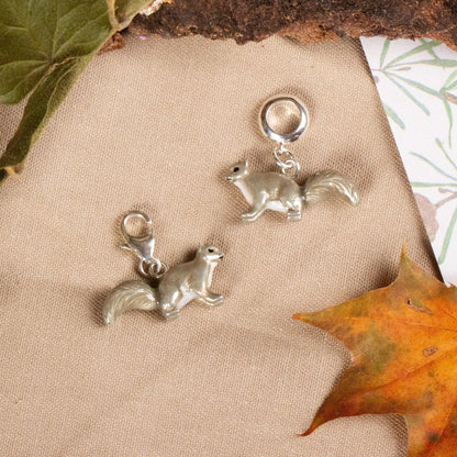 Squirrel Charm - Enamelled Sterling Silver - MYLEE London