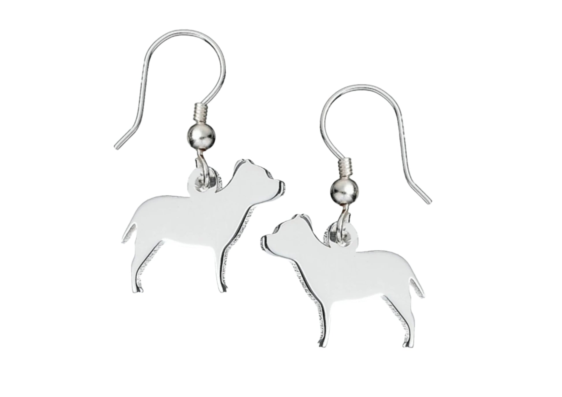 Staffordshire Bull Terrier Silhouette Silver Earrings - MYLEE London