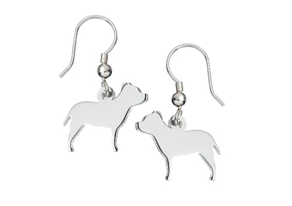 Staffordshire Bull Terrier Silhouette Silver Earrings - MYLEE London