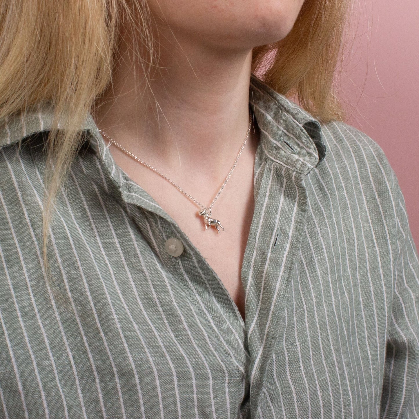 Staffordshire Bull Terrier Silver Necklace - Personalised - MYLEE London