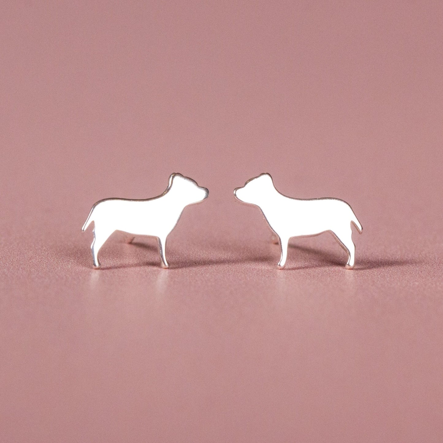 Staffordshire Bull Terrier Silver Stud Earrings - MYLEE London