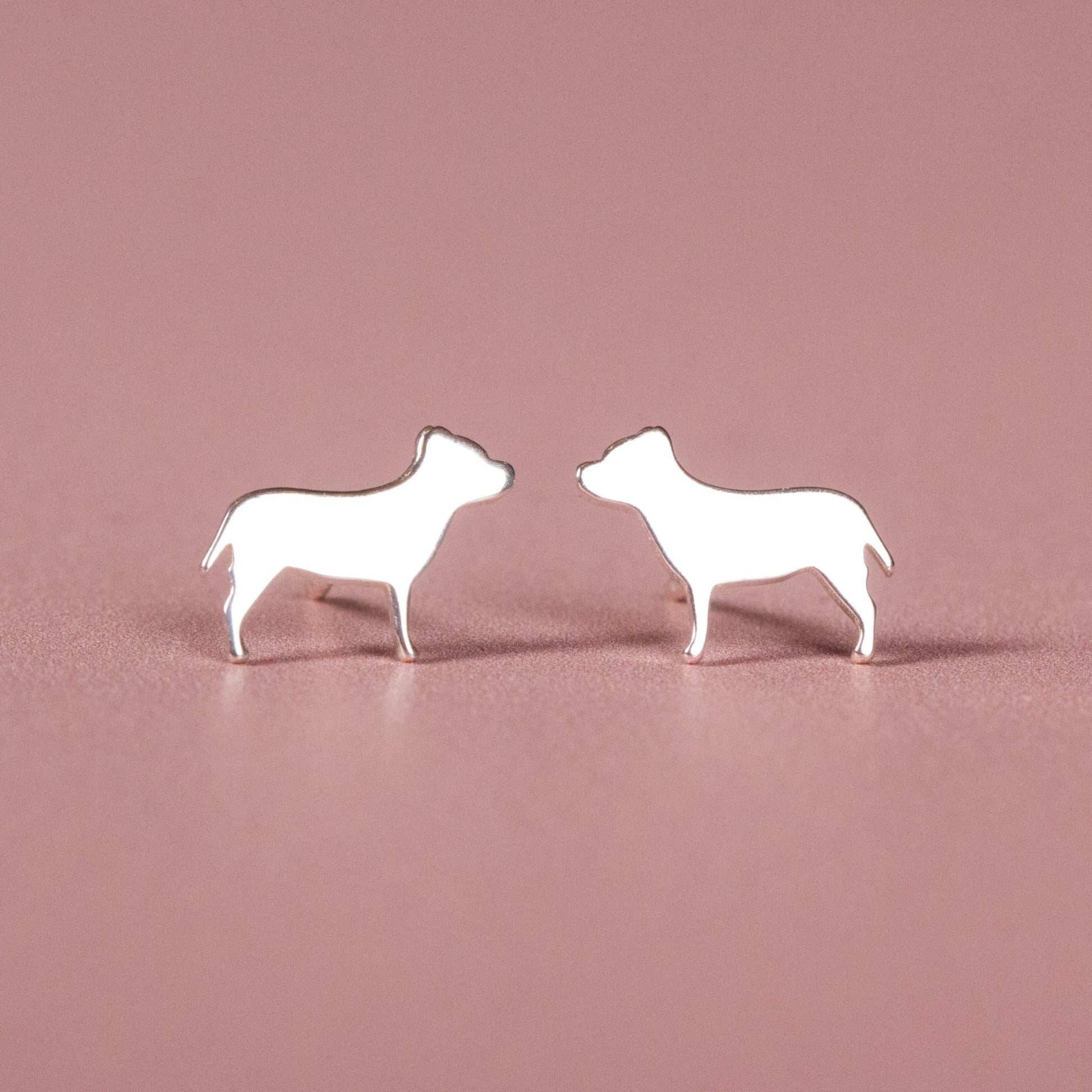 Staffordshire Bull Terrier Silver Stud Earrings - MYLEE London