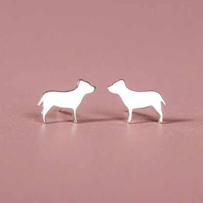 Staffordshire Bull Terrier Silver Stud Earrings - MYLEE London