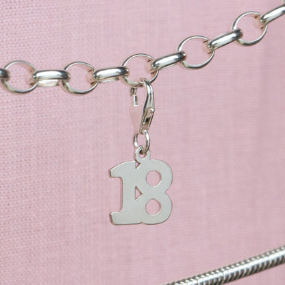 Sterling Silver 18 Charm - MYLEE London