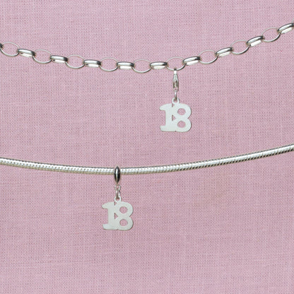 Sterling Silver 18 Charm - MYLEE London