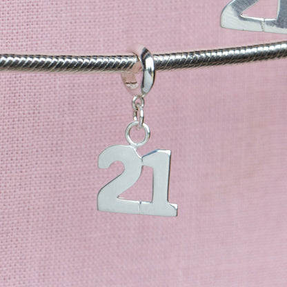 Sterling Silver 21 Charm - MYLEE London